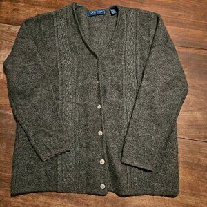 100% Pure Wool Karen Scott Cardigan Sweater size large